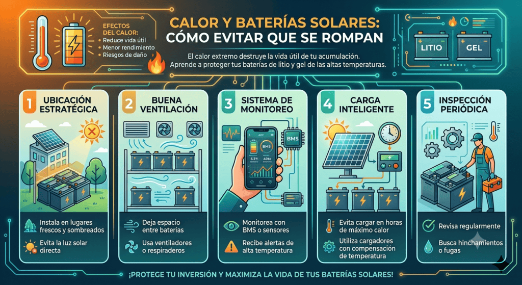 Calor y Baterías Solares: Cómo Evitar que se Rompan