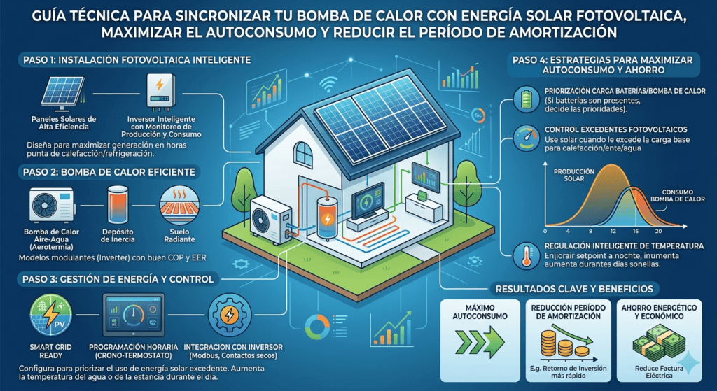 Cómo optimizar el uso de la aerotermia con paneles solares