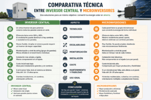 Comparativa técnica entre inversor central y microinversores