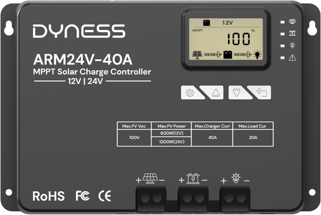 Dyness MPPT 40A Controlador de Carga Solar 12V/24V Automático