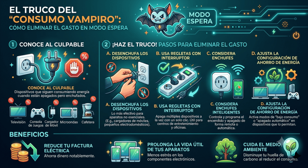 El truco del "consumo vampiro": cómo eliminar el gasto en modo espera