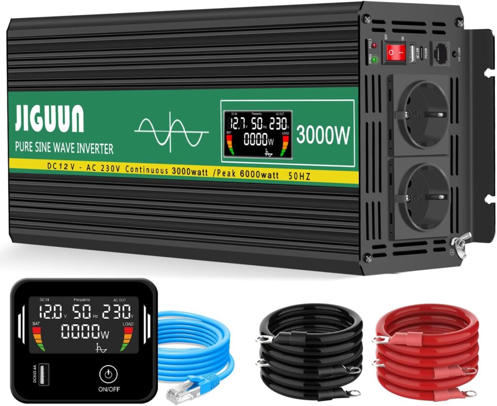 Inversor JIGUUN 3000W 12V a 220V Onda Pura