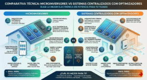Microinversores vs Inversor Centralizado con Optimizadores