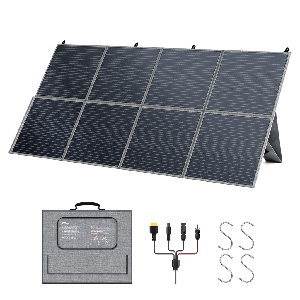 Panel Solar Portátil de 400W, Módulo Solar Plegable para Estación de Energía Portátil