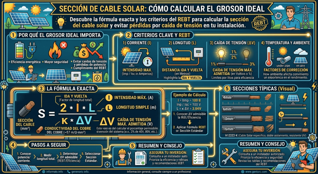 Sección de Cable Solar: Cómo Calcular el Grosor Ideal