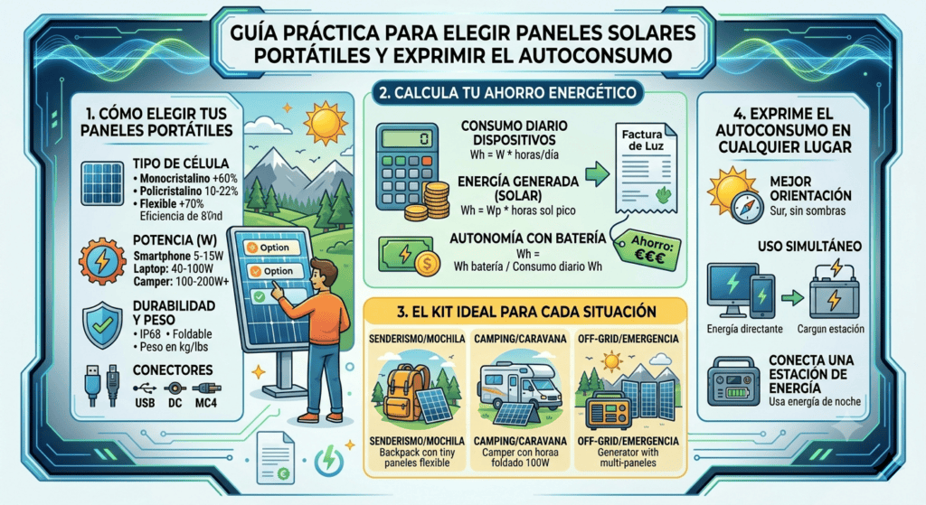 Placas Solares Portátiles: Las Mejores Opciones para Ahorrar en 2026