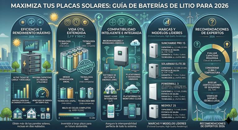 Mejores baterías solares 2026: comparativa y guía de compra