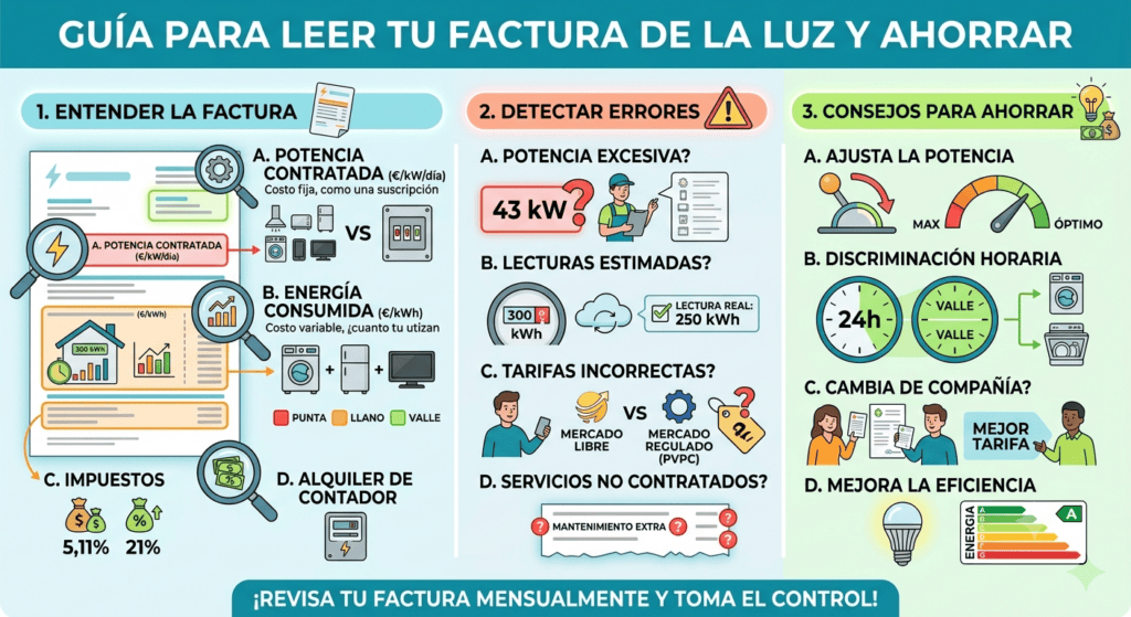 Cómo leer tu factura de la luz y detectar errores para ahorrar