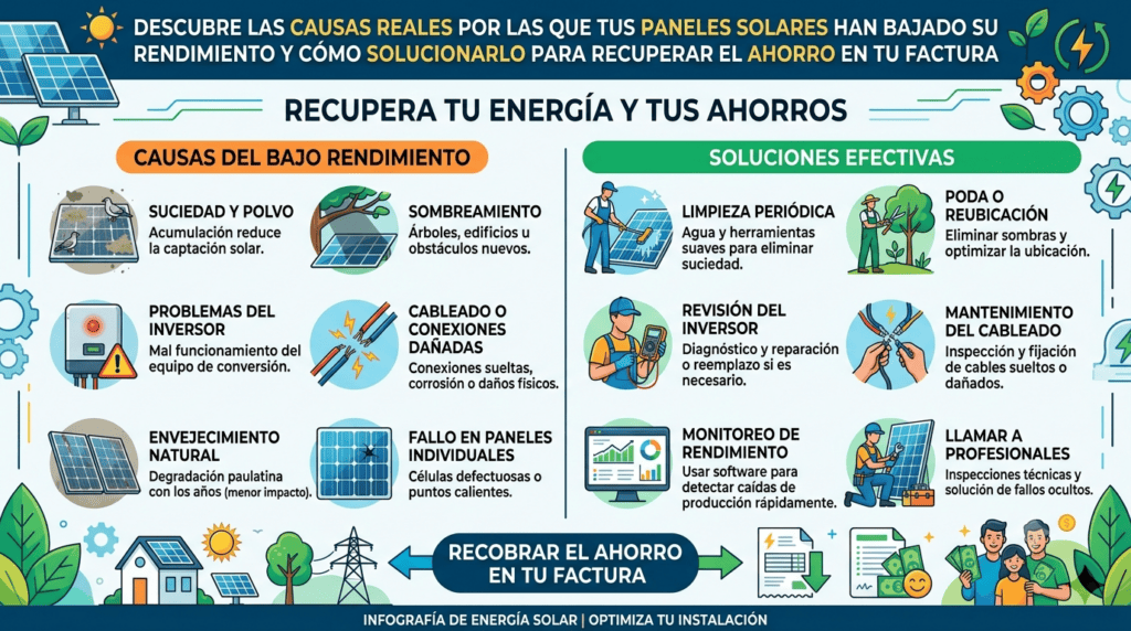 Por qué mis placas solares producen poco?