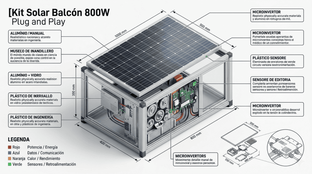Kit Solar Balcón 800W Plug and Play