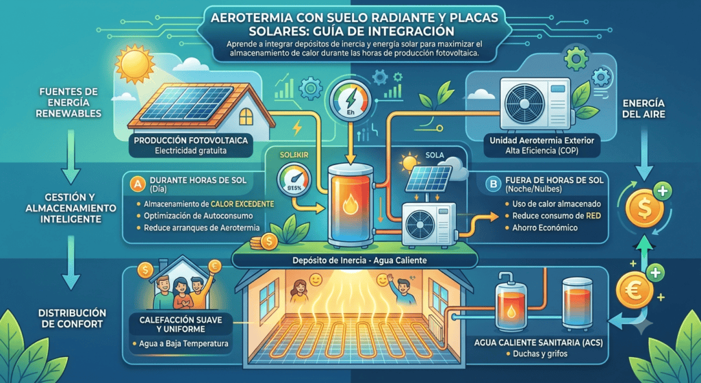 Aerotermia con Suelo Radiante y Placas Solares