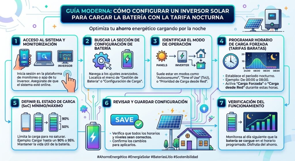 Como-configurar-un-inversor-solar-para-cargar-la-bateria-con-la-tarifa-nocturna