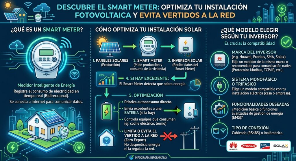 Smart meters en fotovoltaica: Qué son, para qué sirven y cuál comprar