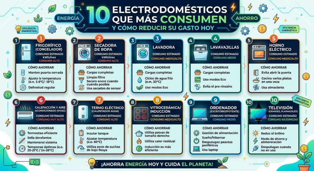 electrodomésticos que más consumen
