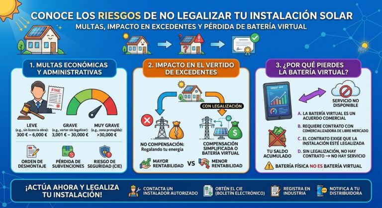 Qué pasa si no legalizas tus placas solares en España