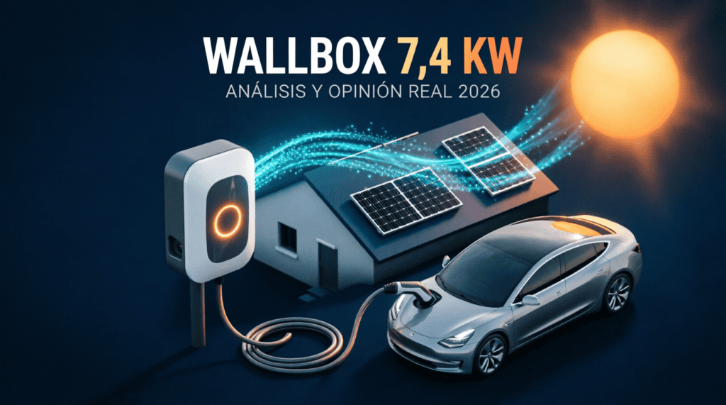 Wallbox 7,4 kW cargador de coche eléctrico con carga solar en casa